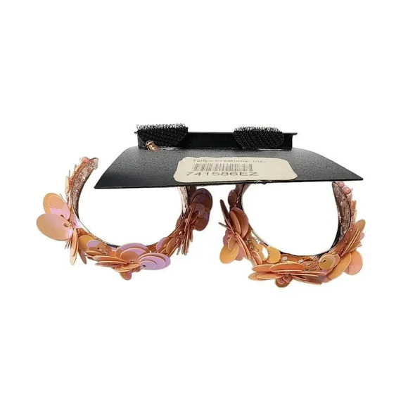 Vintage Beaded Half Hoop Earrings Pink - Picture 2 of 2